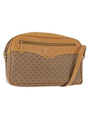 Authentic GUCCI Micro GG Supreme Shoulder Bag PVC Beige Gold 001 56 0860